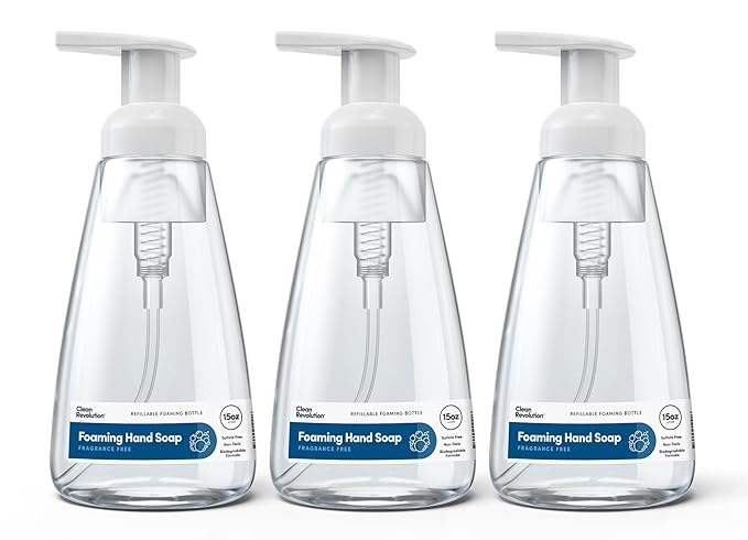 Clean Revolution Ready to Use Foaming Hand Soap| Three Pack | Jumbo 15oz by CleanRevolution