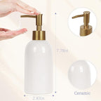 Natheeph 14OZ Ceramic Soap Dispenser Ceramic Soap Pump Dispenser Can Fill Liquid - Image 2