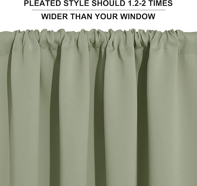 RYB HOME 84 inches Green Curtains - Image 9