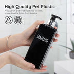 Segbeauty Shower Soap Dispenser Black, 500ml Reusable Plastic Square Shampoo - Image 2