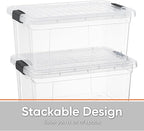 Superio Storage Bins with Lids- 2 Pack, 1.85 Qt Clear Boxes - Image 3