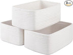 3 Pack Small Storage Baskets for Organizing, Cute Woven Decorative Gift Baskets by OIASKET