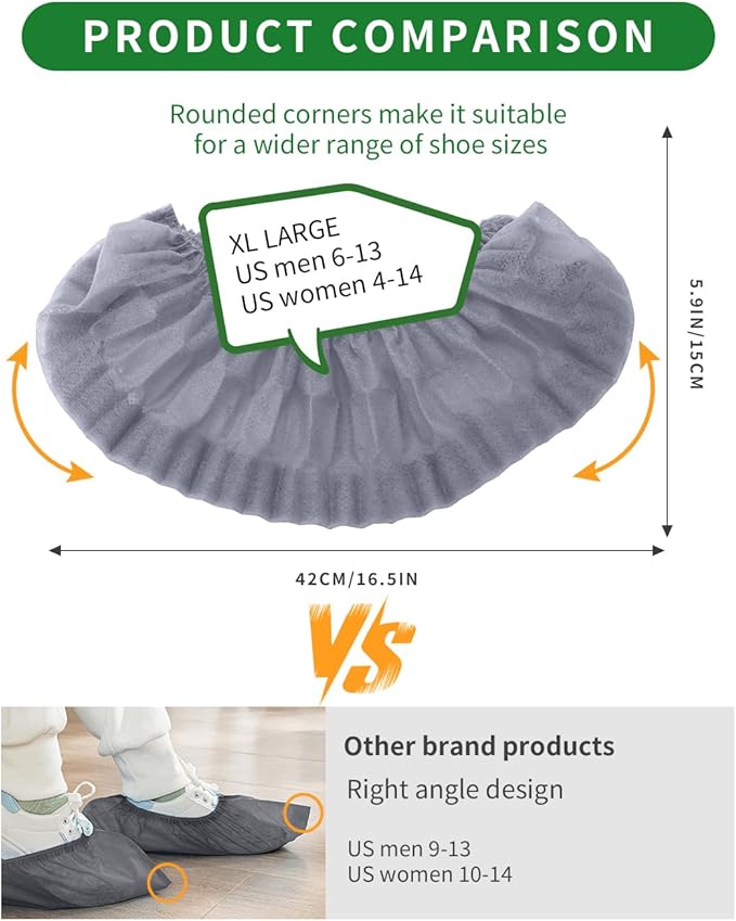 200Pcs Non-Woven Shoe Covers Disposable Non Slip - Image 5