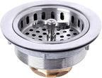 304 Stainless Steel Kitchen Sink Twist Lock Basket Drain Assembly W/Brass by VARNAHOME