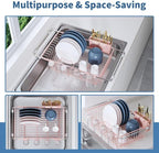 Over the Sink Expandable Dish Drainer Drying Rack In Stainless Steel - Image 2