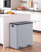 AthLike 60L Dual Trash Can, Stainless Steel Kitchen Garbage Can, Double - Image 8