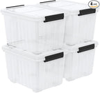 Zopnny 50 Quart 4 Pack Plastic Storage Container by Zopnny
