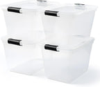 HOMZ 4-Pack Latching Lid, Large Clear Plastic Storage Bins - Image 8