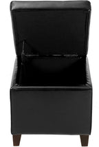 Adeco Storage Ottoman Foot Rest Stool, Leather Ottoman Footstool - Image 8