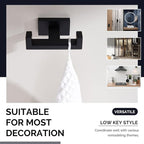 Angle Simple Double Towel Hook Matte Black, Stainless Steel Bathroom Towel - Image 7