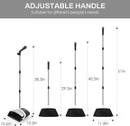 Broom and Dustpan Set for Home, 51-in Long Adjustable Handle Angle Broom and - Image 2