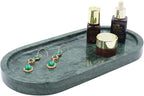 Natural Marble Tray, Oval Vanity Decorative Tray by Kesoniku