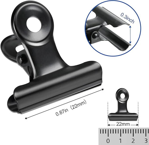30 Pack Bulldog Clips 0.87 Inch Small Hinge Paper Clips Metal Hinge Clips - Image 2