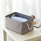 Storage Basket Fabric Sturdy Canvas Storage Bins Organizer - Image 4
