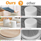 Round Ottoman with Storage Set of 2-Upholstered Velvet Vanity Stool - Image 5