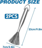 2Pcs 304 Stainless Steel Pot Brushes, Stainless Steel Scrubber Tools Metal - Image 2