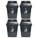 4 Packs Large Garbage Bin with Lid, Plastic Kitchen Waste Bin, 13 Gallon by Buyitt