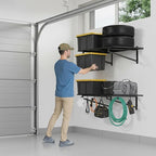 3-Pack Garage Wall Shelves, 750 lbs Capacity, Steel Garage Organization Shelving - Image 2