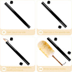 Lambswool Duster with Solid Wooden Handle, Leather Hang Strap, 18.9 inch Long - Image 2