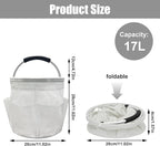 Qivine 17L Cleaning Caddy with Handle, Cleaning Supply Caddy Foldable Tool Bag - Image 2