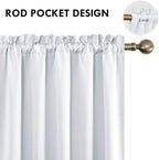 DWCN White Short Room Darkening Curtains - Image 3