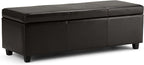 SIMPLIHOME Avalon 48 inch Wide Contemporary Rectangle Storage Ottoman Bench in by SimpliHome