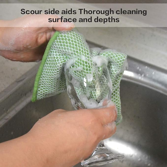 SINLAND 5 Color Assorted Microfiber Dish Cloth Best Kitchen Cloths Cleaning - Image 5