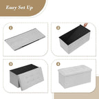 Athena Collection 30" Storage Ottoman Bench Folding Bench - Image 8