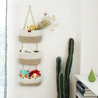TeoKJ Over the Door Hanging Basket, 3-Tier Woven Cotton Wall-Mounted Storage - Image 4
