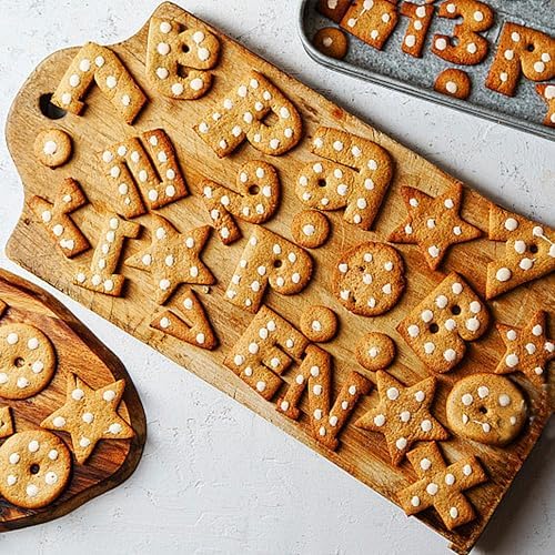 Alphabet Cookie Cutter Tool Set, 26 Pcs Large 2.5 Inch Stainless Steel Cookie Cutter Set Fondant Biscuit Fruit Dough Mold Tools for Halloween, Christmas,Birthday Party Decorations (Large-Letter)