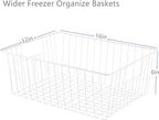 16" L x 12" W Wider Freezer Storage Organizer Baskets Container, Metal Wire - Image 7