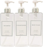 Modern Design Large 27 oz Shampoo and Conditioner Dispensers by HARRA+HOME