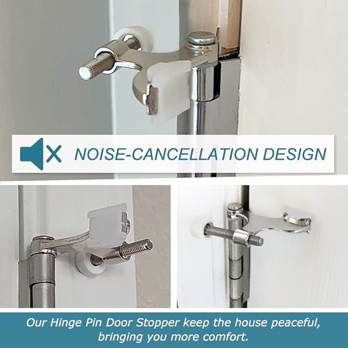 20 Pack Hinge Pin Brushed Nickel Door Stopper, Adjustable Heavy Duty Hinge Pin - Image 4