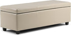 SIMPLIHOME Avalon 48 inch Wide Contemporary Rectangle Storage Ottoman Bench in by SimpliHome