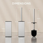 FORIOUS Toilet Brush and Holder Set, Heavy Duty 304 Stainless Steel Base Square - Image 7