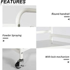 HDANI 3 Tier Rolling Cart Shelves, Heavy Duty Multifunctional Metal - Image 6
