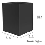 Matte Black Square Small Trash Can, 2 Gallons / 7.5L Garbage Can, Waste Basket - Image 5