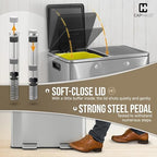 CAPHAUS Black Dual Trash Can w/Double Lid, Trash & Recycle Bins Combo, - Image 4