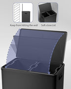 Garvee Dual Trash Can for Recycling and Trash, 2 x 30 L Stainless Steel Kitchen - Image 4