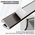 V Shape Foam Weather Stripping Door Frame Seal Strip 19.7FT Brown, Draft Stopper - Image 5