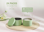 Aroparc Candle Tins 8oz with Lids, 24 Pack Seamless Bulk Candle Containers - Image 2