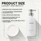 Glass Soap Dispenser Set by Janxin, Bathroom Soap Dispenser Set - Image 2