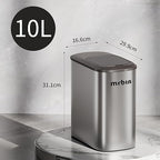 MRBIN Stainless Steel Motion Sensor Bathroom Trash Can, 10L / 2.6gal Slim Smart - Image 6