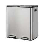 WLIVE 2 x 8 Gallon / 2 x 30 Liter Dual Trash Can, Stainless Steel Double by WLIVE