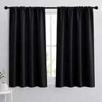 RYB HOME Black Curtain Panels for Nursery Soft Solid Energy Saving Drapes by RYBHOME