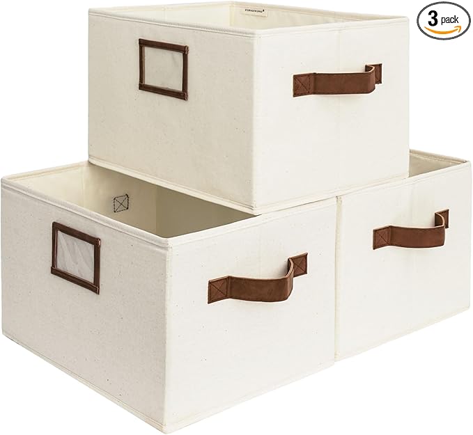 StorageWorks Storage Baskets for Shelves, Foldable Fabric Closet Storage Bins by StorageWorks