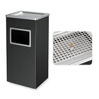 BEAMNOVA Trash Can Indoor Outdoor Black Stainless Steel Commercial Garbage Can by BEAMNOVA