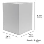 Matte White Square Small Trash Can, 2 Gallons / 7.5L Garbage Can, Waste Basket - Image 5