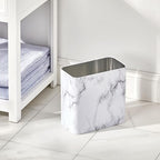 mDesign Metal Wastepaper Bin — Compact Rectangular Bathroom Bin — Rubbish Basket - Image 2