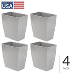 iDesign Small Bathroom Trash Set of 4-Gray Mono Rectangular Can M4 - Image 2